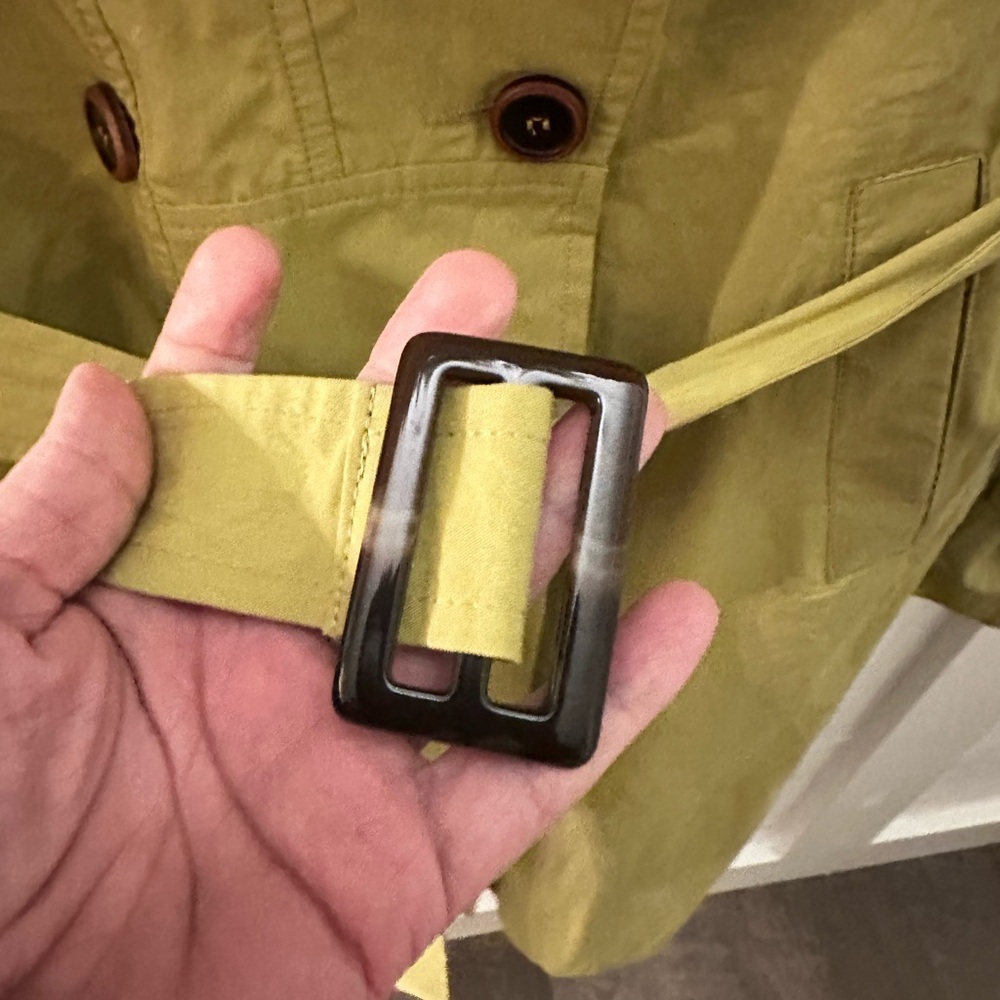 NWOT M SOFT SURROUNDINGS Brixton green double button belted woman trench coat - Picture 4 of 16